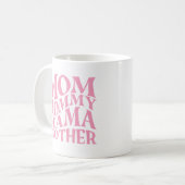Mutterntag Rosa mit Namen und Jahr Kaffeetasse (Vorderseite Links)