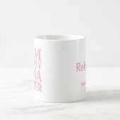 Mutterntag Rosa mit Namen und Jahr Kaffeetasse (Mittel)