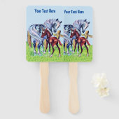 Mutterpferd aus Holz mit Baby-Colt-Gras Fächer (Vorne und Hinten)