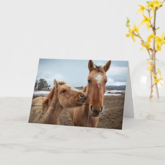 Mutterpferd Karte (Gelbe Blume)