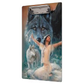 Mutterprinzessin mit Wölfen und Dream Catcher Klemmbrett (Links)