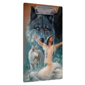 Mutterprinzessin mit Wölfen und Dream Catcher Klemmbrett (Rechts)