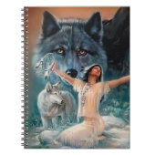 Mutterprinzessin mit Wölfen und Dream Catcher Notizblock (Vorderseite)