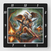 Mutterreisen: Adlerweg Willow's Breeze Quadratische Wanduhr (Vorderseite)