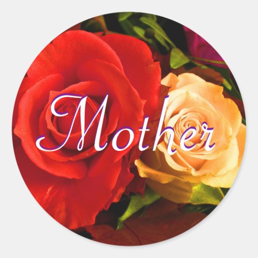 Mutterrosa-Aufkleber Runder Aufkleber (Vorderseite)