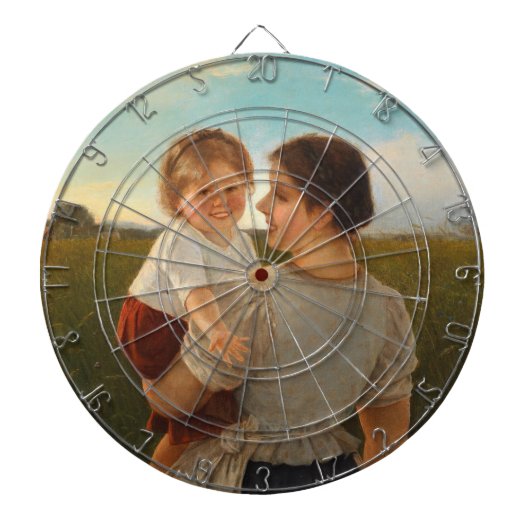 Mutters Freude (Liebende Mutter und Tochter) Dartscheibe (vorne)