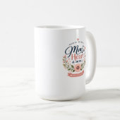 Mutters Herz & Zuhause | Elegante florale Mutterta Kaffeetasse (VorderseiteRechts)