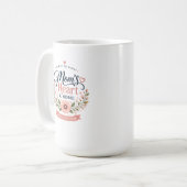 Mutters Herz & Zuhause | Elegante florale Mutterta Kaffeetasse (Vorderseite Links)