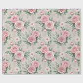 Mutters rosa Rosen Geschenkpapier (Flach)