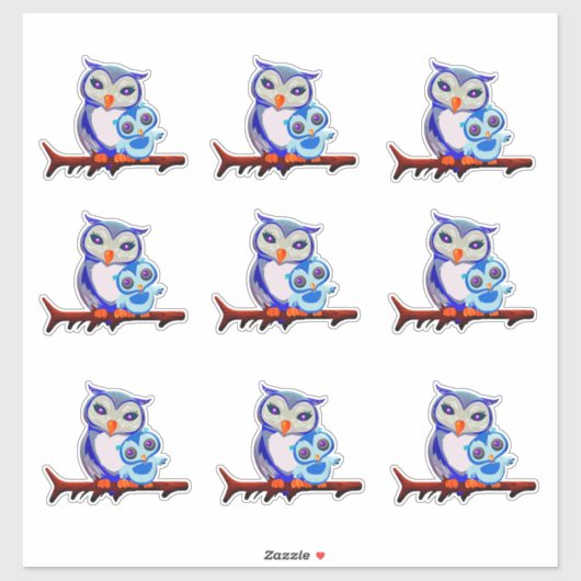 Mutterschafe und Babyblätter Aufkleber (Blatt)