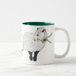 Mutterschafs nicht fett, Mutterschafs flaumig! Zweifarbige Tasse