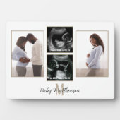 Mutterschaft 4 Foto Collage Monogram Fotoplatte (Vorderseite)