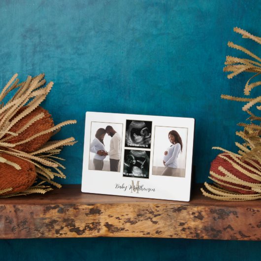 Mutterschaft 4 Foto Collage Monogram Fotoplatte (Seite)