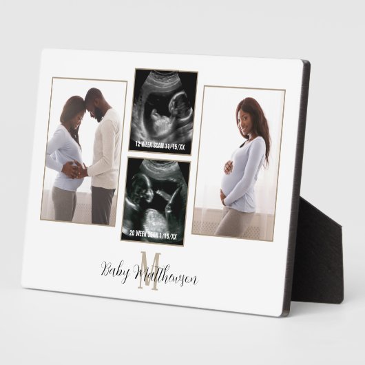 Mutterschaft 4 Foto Collage Monogram Fotoplatte (Seite)