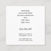 Mutterschaft Bloom Doula Mitfrau Stillzeit Schwang Quadratische Visitenkarte (Rückseite)