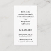 Mutterschaft Bloom Doula Mitfrau Stillzeit Schwang Visitenkarte (Rückseite)