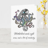 Mutterschaft braucht acht Arme künstlerische Oktop Karte (Gelbe Blume)