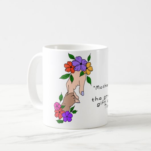 "Mutterschaft, das bestste Geschenk von allen Kaffeetasse (Vorderseite Links)