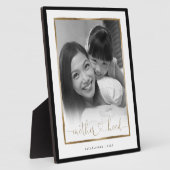 Mutterschaft EST. Elegantes Schwarz-Gold-Rahmen-Fo Fotoplatte (Seite)