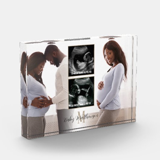 Mutterschaft Keepake 4 Fotos Monogramm (Links)