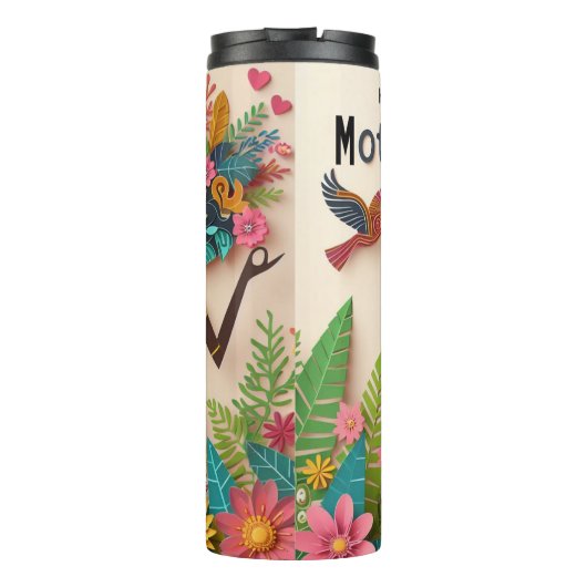 Mutterschaft: Lebhafte, blühende, kulturelle Feier Thermosbecher (Rückseite)