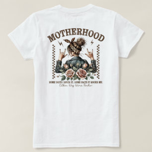 Mutterschaft Rockende Mutter Unordentlicher Dutt L T-Shirt