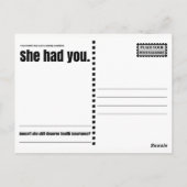 Mutterschaft sollte keine vorbestehende Bedingung Postkarte (Rückseite)