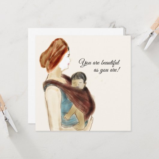 Mutterschaft und Selbstversorgung Karte (Vorderseite/Rückseite Beispiel)