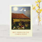 Mutterschaft verlässt beste Wünsche, Storch, Baby, Karte (Gelbe Blume)