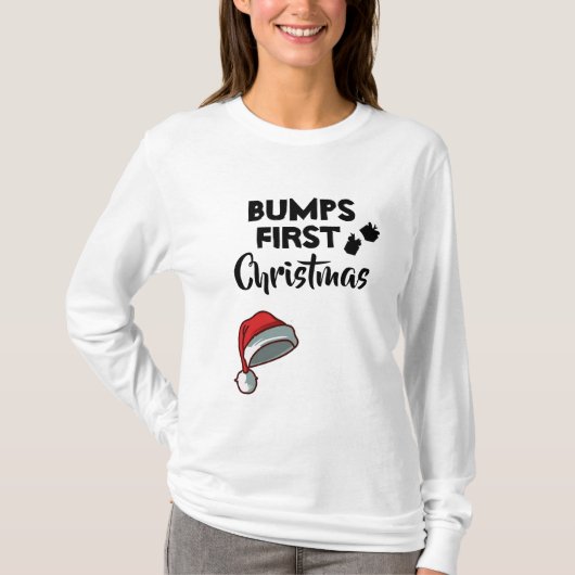 Mutterschafts-Stoß-erstes Weihnachten T-Shirt (Vorderseite)