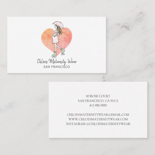 Mutterschaftskleidung Visitenkarte (Vorne/Hinten)