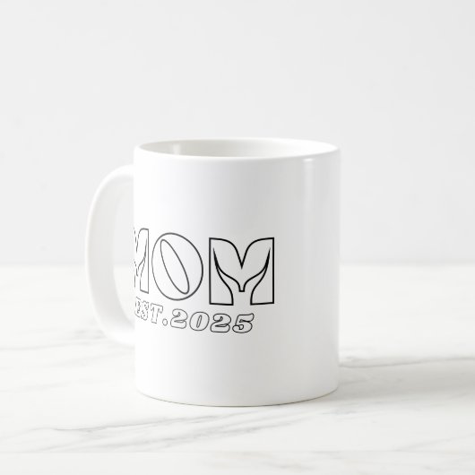 Mutterschaftsreise Est. 2025 Schönes Design für Kaffeetasse (Vorderseite Links)