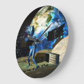 Mutterschiff-alien-Pirat Große Wanduhr (Winkel)
