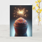 Mutterschokolade Cupcake Karte (Gelbe Blume)