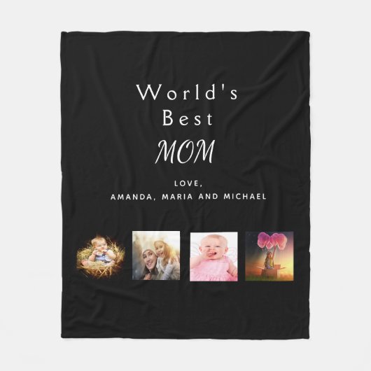 Mutterschwarzes Foto Fleecedecke (Vorderseite)