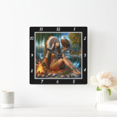 Muttersicht: Adlernebel Quadratische Wanduhr (Zuhause)