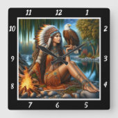 Muttersicht: Adlernebel Quadratische Wanduhr (Vorderseite)