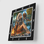 Muttersicht: Adlernebel Quadratische Wanduhr (Winkel)