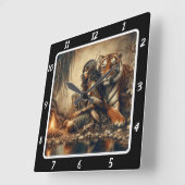 Muttersicht: Mondlicht-Glade-Tiger-Blick Quadratische Wanduhr (Winkel)