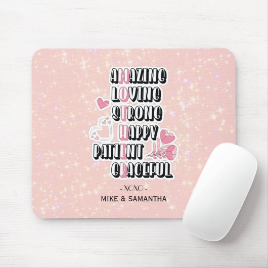 Muttersprache Akronym | Floral | Muttertagsgeschen Mousepad (Mit Mouse)