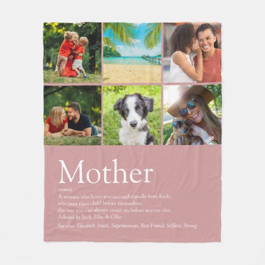 Muttersprache Definition 6 Fotolage Dusty Rose Ros Fleecedecke (Vorderseite)