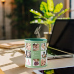 Muttersprache Foto Salbei grün Tasse<br><div class="desc">Ein Geschenk für Ihre Mutter,  die ihr Leben mit einer Collage von 14 Fotos feiert. Weißer Text: Beste Mama je. Personalisieren und nutzen Sie Ihre eigenen Fotos von ihr,  Kindern,  Ehemann,  Haustieren,  Freunden. Weiche grünen Hintergrund. Perfekt als Muttertagsgeschenk,  zum Geburtstag und zu Weihnachten.</div>