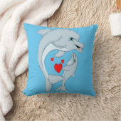 Muttersprachiges Dolphin Liebe Square Kissen (Decke)