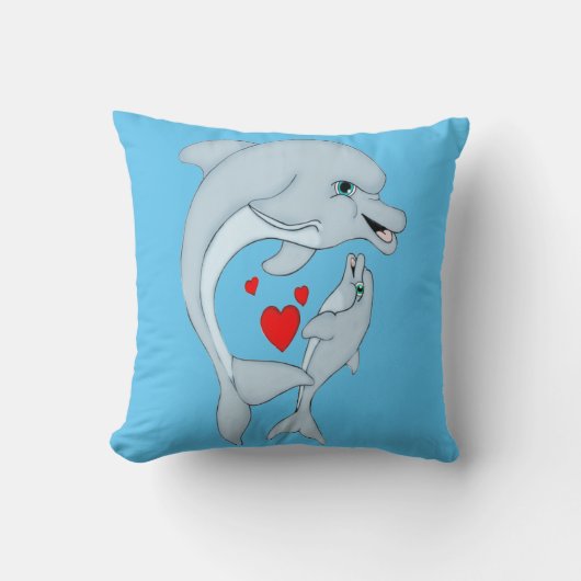 Muttersprachiges Dolphin Liebe Square Kissen (Vorderseite)