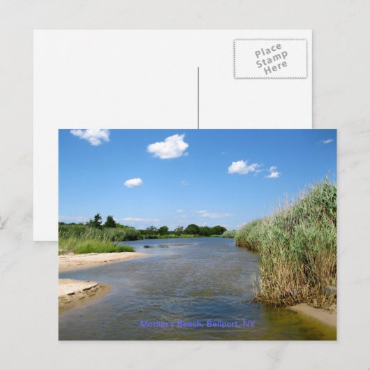 Mutterstrand, Bellport NY Postkarte (Vorne/Hinten)