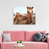 Mutterstute mit Fohlen Leinwanddruck (Insitu (Wohnzimmer))