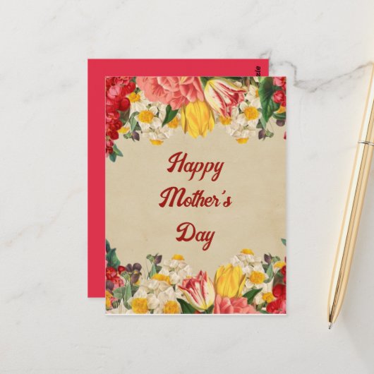 Muttertag 2025 - Blume Postkarte (Vorderseite/Rückseite Beispiel)