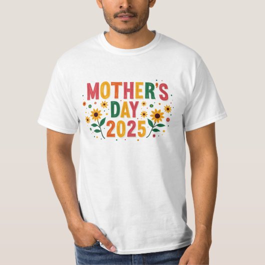Muttertag 2025 Blume Thema Apparel T-Shirt (Vorderseite)