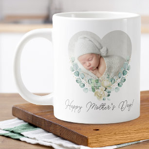 Muttertag 2 Foto Florales Herz Jumbo-Tasse