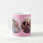 Muttertag 3 Foto Custom Personalisiert Pink C90 Kaffeetasse (Vorderseite Links)